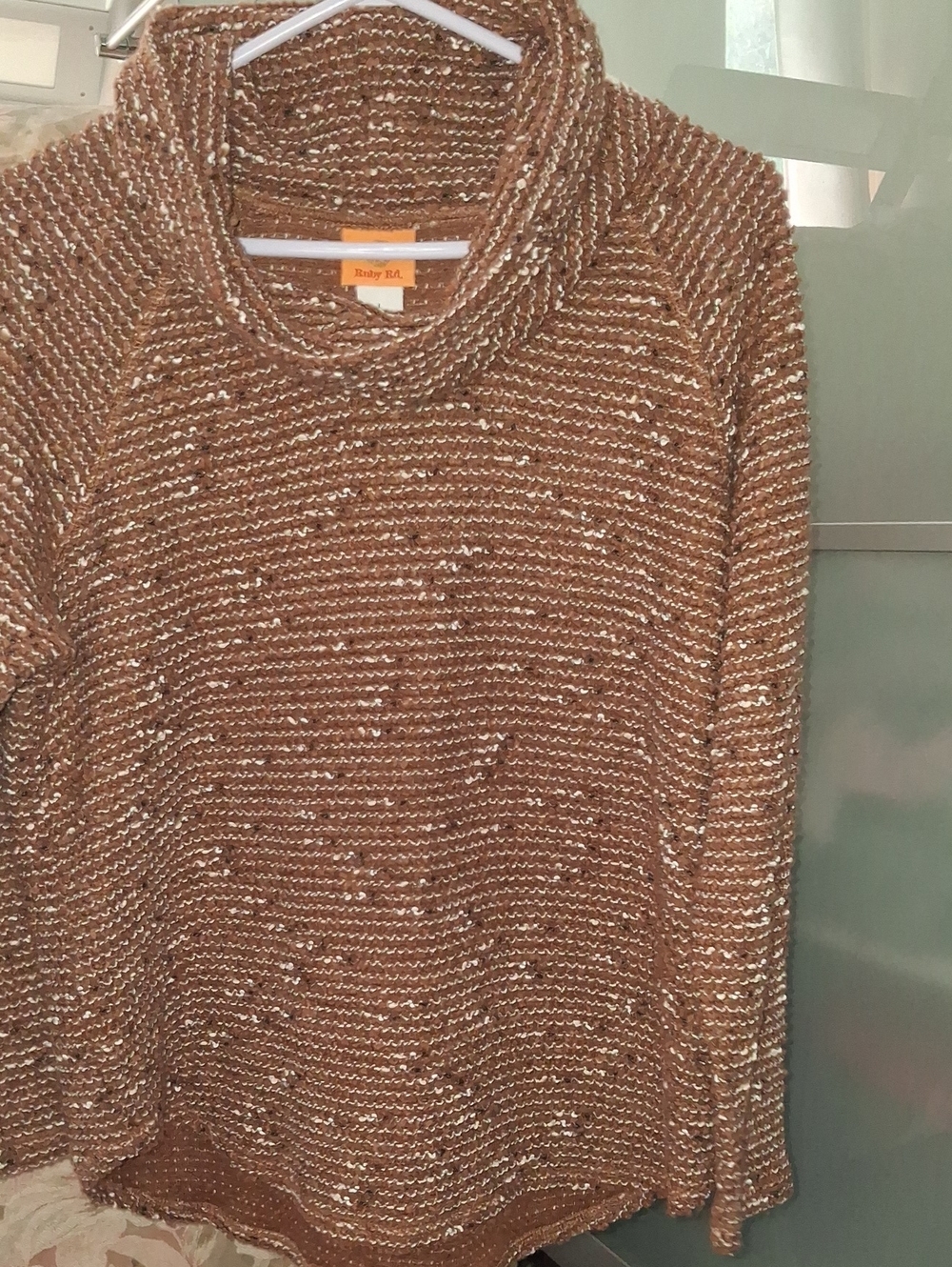 Rafaella Metallic Copper Cowlneck Sweater